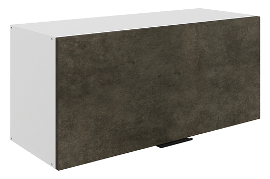 Стоун Шкаф навесной L800 Н360 (1 дв. гл.) (белый/камень темно-серый)
