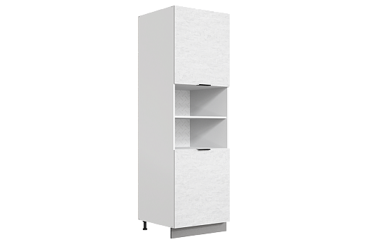 Стоун Шкаф-пенал L600 H2141 (2 дв. гл.) (белый/белая скала)