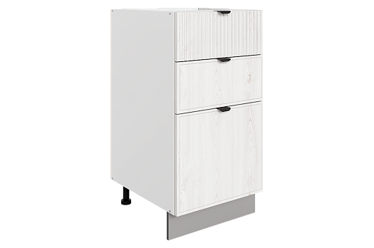 Бариста Шкаф рабочий L400 B500 Слим (3 ящ.) (белый/дуб белый матовый)