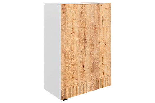 Бариста Шкаф навесной L600 Н900 (1 дв. гл.) (правый) (белый/дуб европейский матовый)