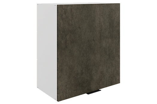 Стоун Шкаф навесной L600 Н720 (1 дв. гл.) (белый/камень темно-серый)