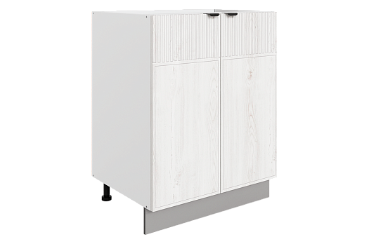 Бариста Шкаф рабочий L600 B500 (2 дв. гл.) (белый/дуб белый матовый)