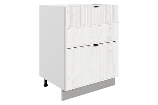 Бариста Шкаф рабочий L600 B500 Слим (2 ящ.) (белый/дуб белый матовый)