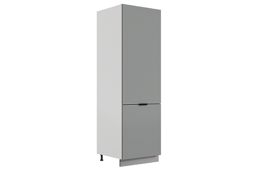 Стоун Шкаф-пенал L600 под холодильник (2 дв.гл.) (белый/оникс софттач)