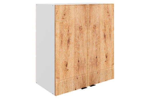 Бариста Шкаф навесной L600 Н720 (2 дв. гл.) (белый/дуб европейский матовый)