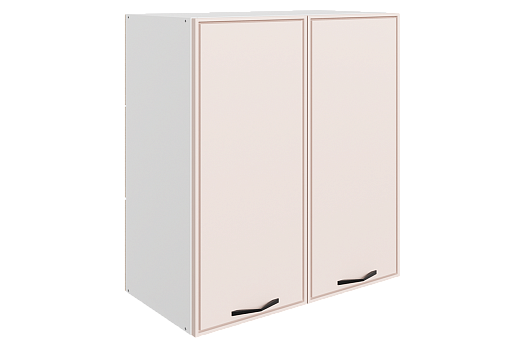 Монако Шкаф навесной L600 Н720 (2 дв. гл.) (белый/айвори матовый)