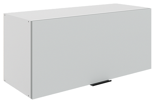 Стоун Шкаф навесной L800 Н360 (1 дв. гл.) (белый/лайт грей софттач)
