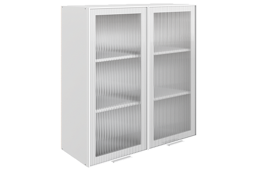 Алюм Шкаф навесной L800 Н900 (2 дв. рам.) (белый/белый муар/бесцветное мору)