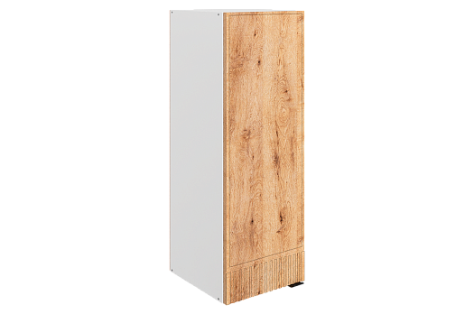 Бариста Шкаф навесной L300 Н900 (1 дв. гл.) (левый) (белый/дуб европейский матовый)