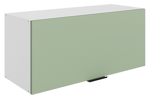 Стоун Шкаф навесной L800 Н360 (1 дв. гл.) (белый/полынь софттач)