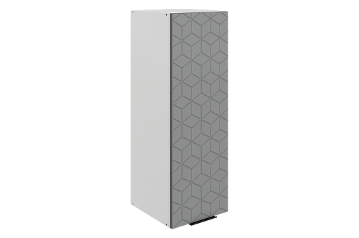 Стоун Шкаф навесной L300 Н900 (1 дв. гл.) с фрезеровкой (белый/оникс софттач)