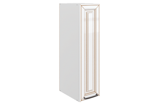 Атланта Шкаф навесной L200 H900 (1 дв. гл.) (эмаль) (белый/белый глянец патина золото)