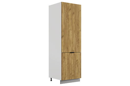 Стоун Шкаф-пенал L600 под холодильник (2 дв.гл.) (белый/акация светлая)