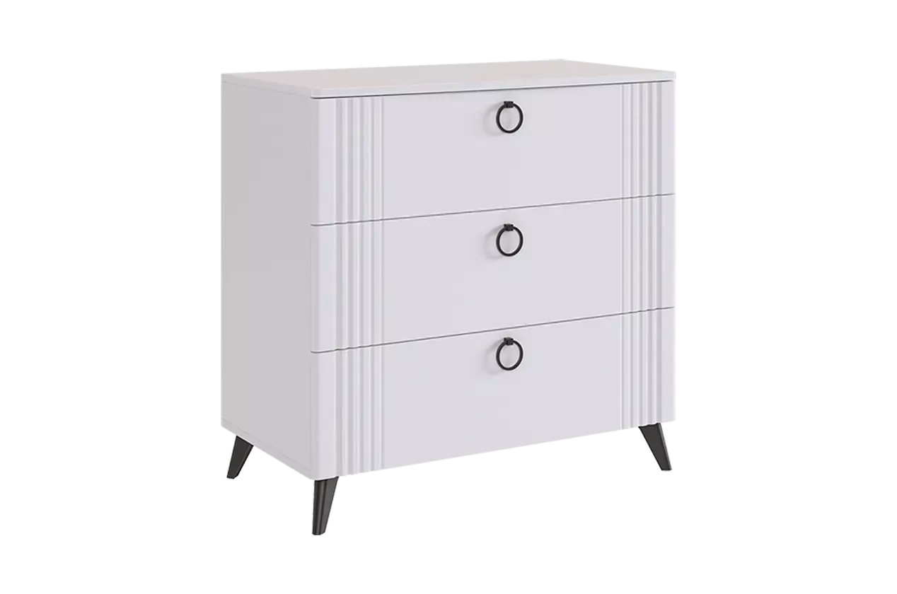 Ева Комод (белое дерево/белый матовый)