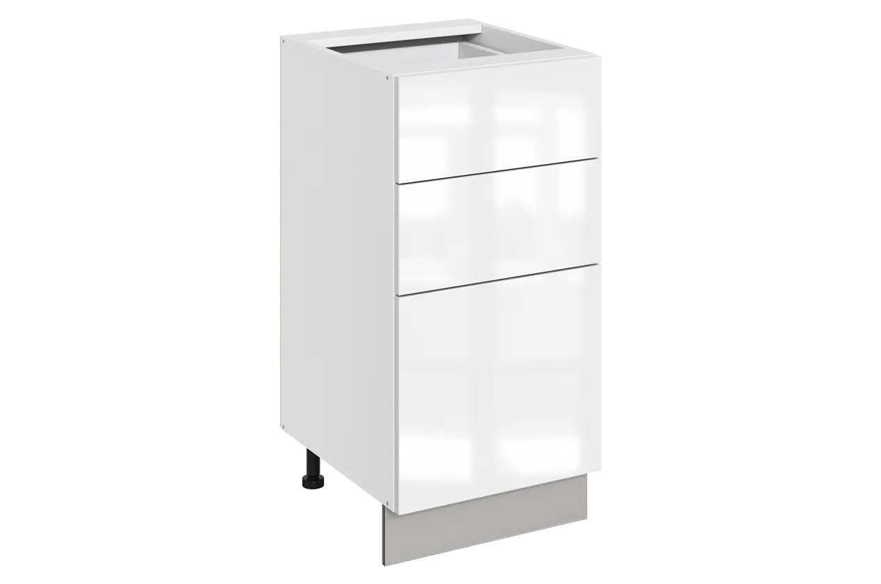 Кристи Шкаф рабочий L400 B500 Слим (3 ящ.) (эмаль) (белый/белый глянец)