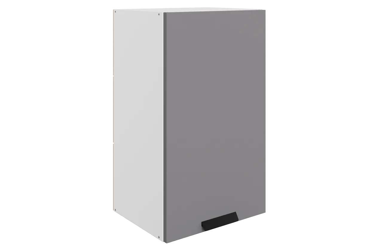 Джаз Шкаф навесной L400 H720 (1 дв. гл.) (эмаль) (белый/серый)