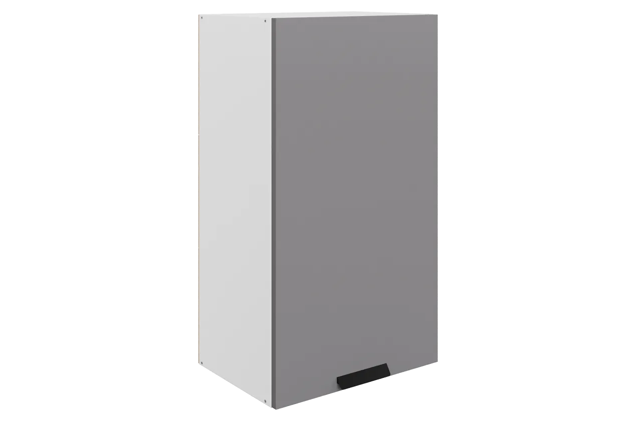 Джаз Шкаф навесной L450 H900 (1 дв. гл.) (эмаль) (белый/серый)