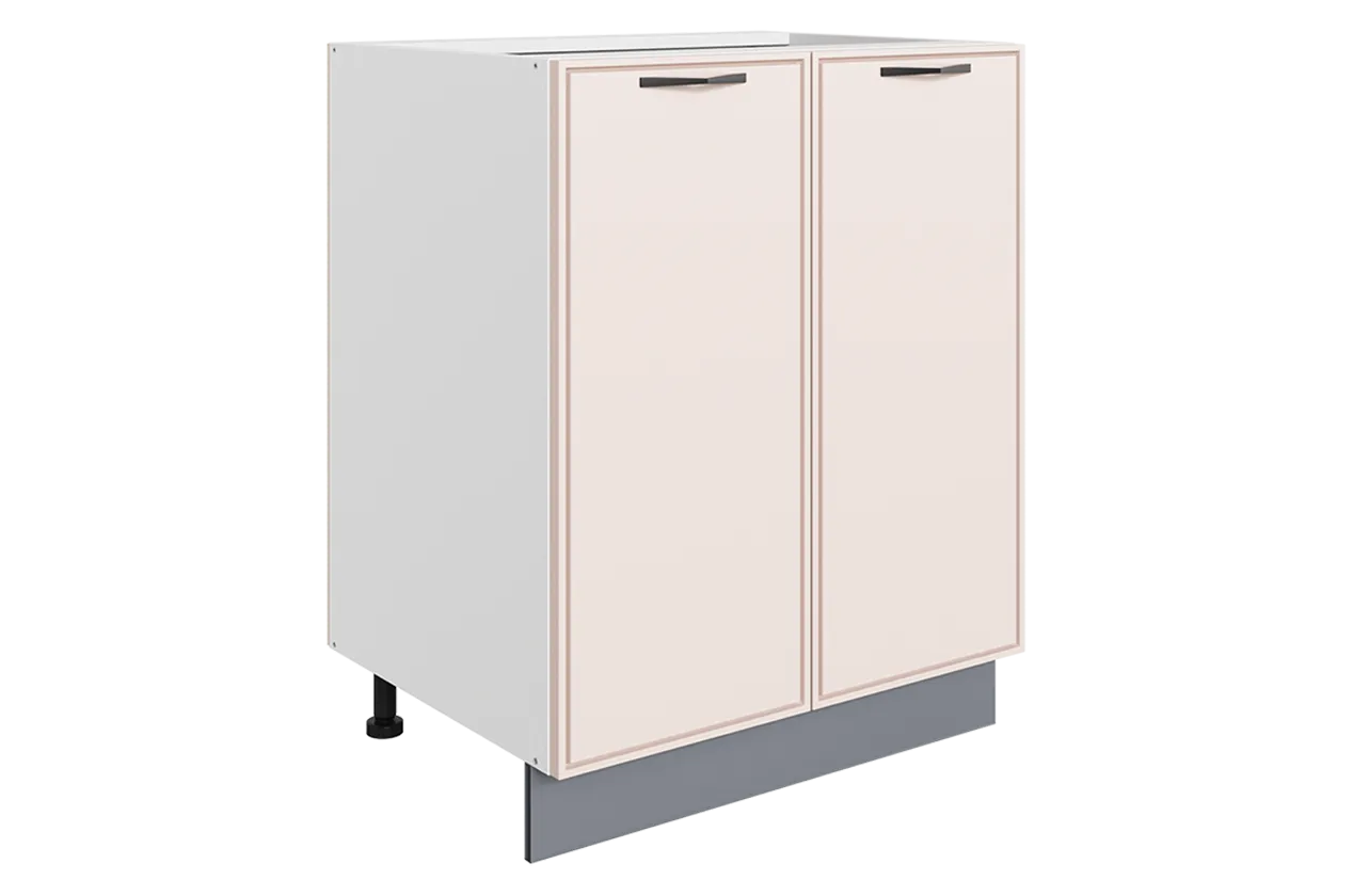 Монако Шкаф рабочий L600 B500 (2 дв. гл.) (белый/айвори матовый)