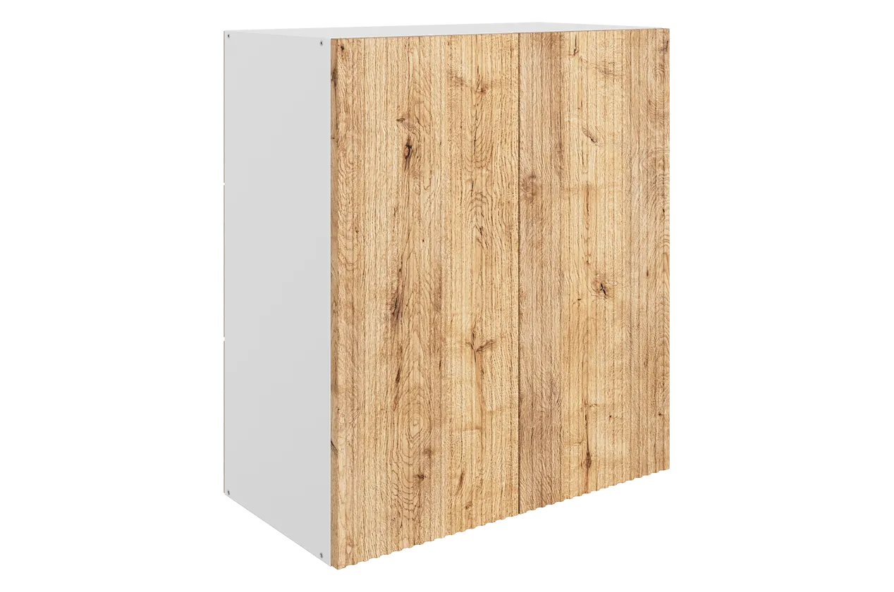 Марта Шкаф навесной L600 Н720 (2 дв. гл.) (белый/дуб европейский матовый)