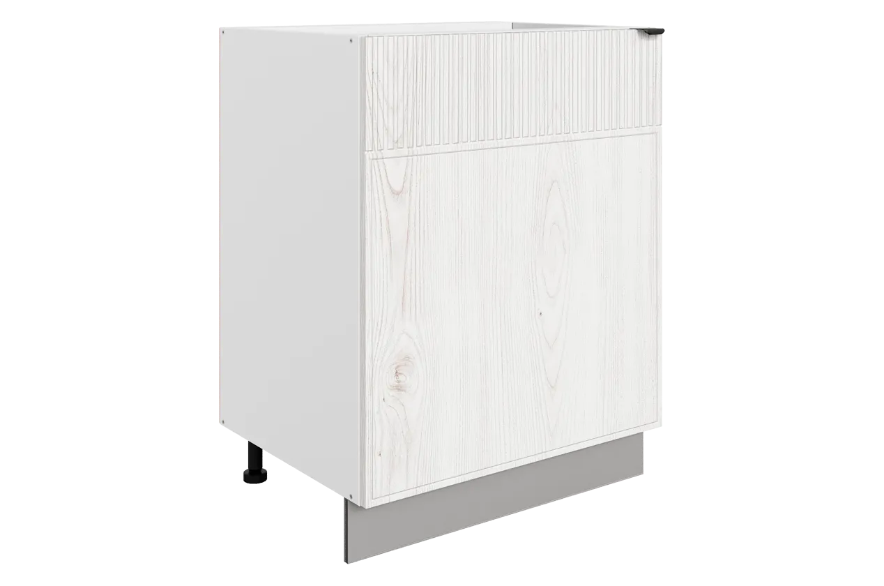 Бариста Шкаф рабочий L600 B500 (1 дв. гл.) (левый) (белый/дуб белый матовый)