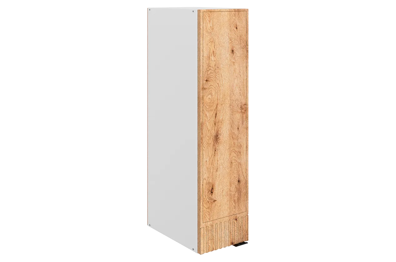 Бариста Шкаф навесной L200 Н900 (1 дв. гл.) (левый) (белый/дуб европейский матовый)