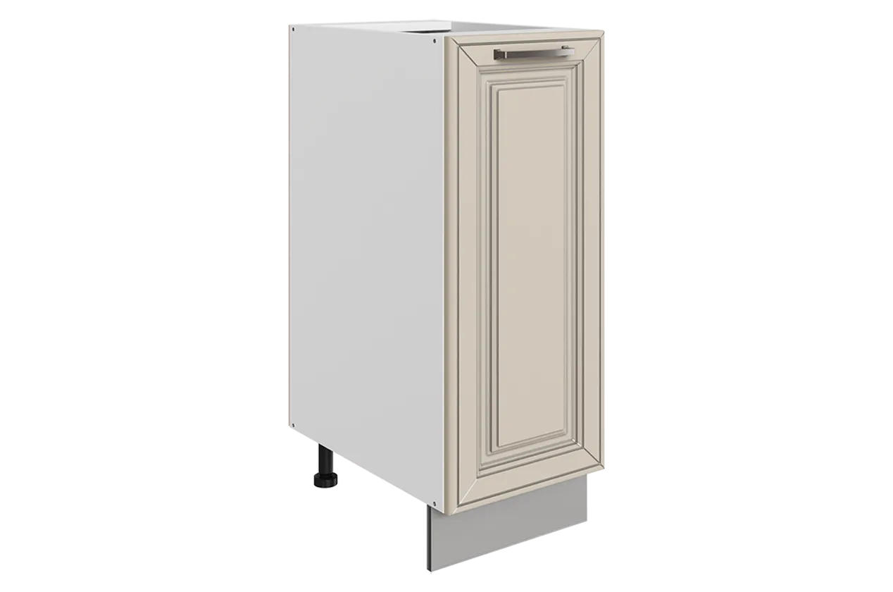 Атланта Шкаф рабочий L300 (1 дв. гл.) (эмаль) (белый/сливки патина платина)