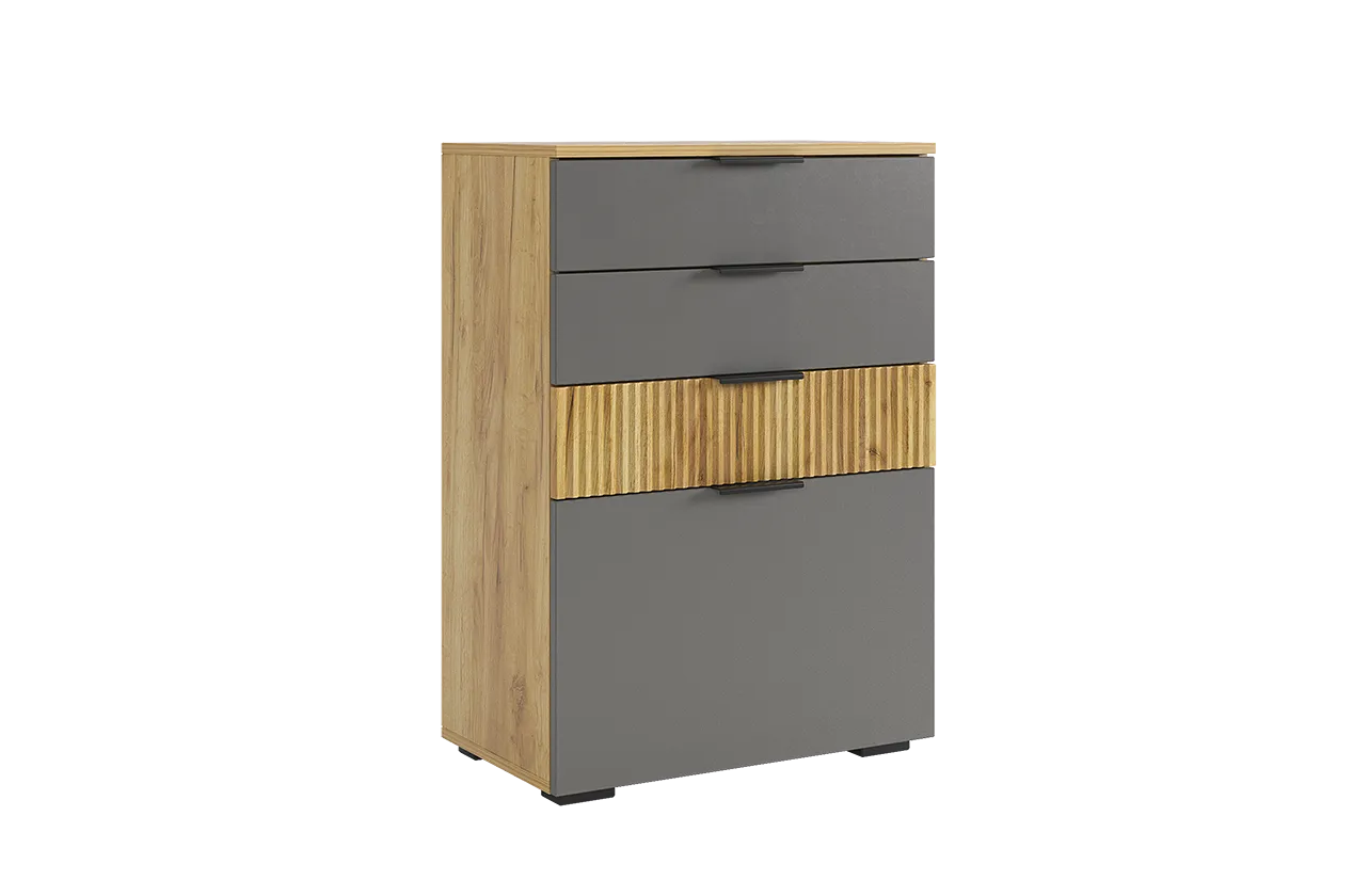 Бери Комод (дуб крафт золотой/графит)