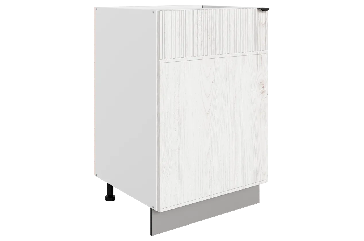 Бариста Шкаф рабочий L500 B500 (1 дв. гл.) (левый) (белый/дуб белый матовый)