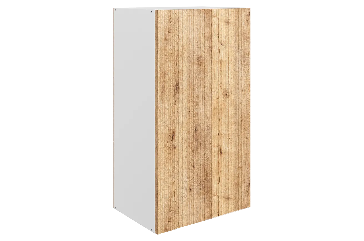Марта Шкаф навесной L450 Н900 (1 дв. гл.) (белый/дуб европейский матовый)