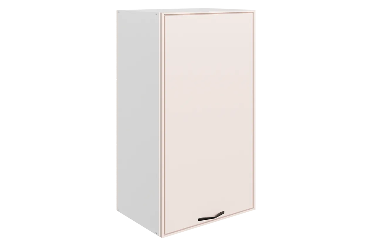 Монако Шкаф навесной L450 Н900 (1 дв. гл.) (белый/айвори матовый)