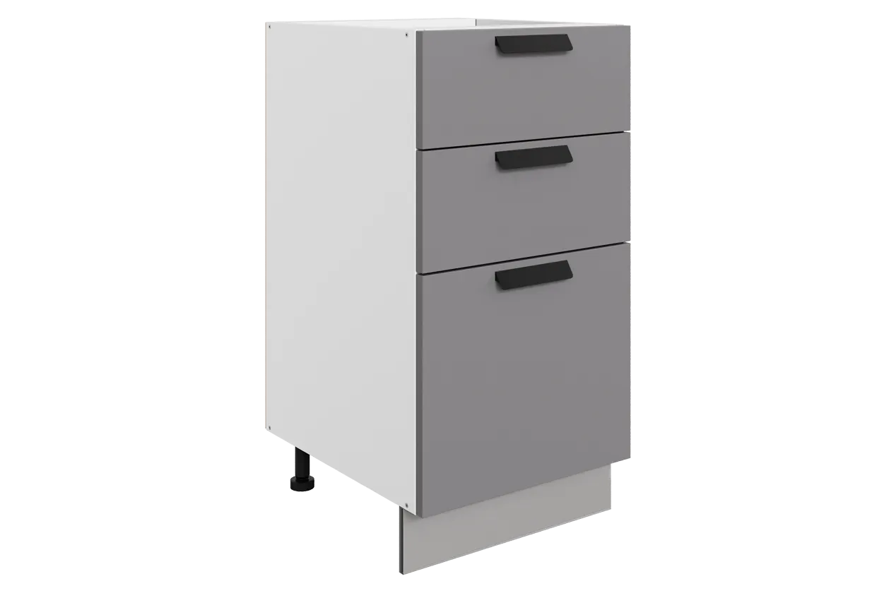 Джаз Шкаф рабочий L400 Старт (3 ящ.) (эмаль) (белый/серый)