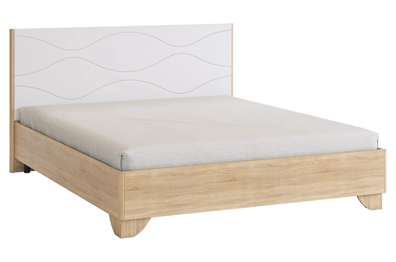 Зара Кровать с основанием Комфорт 160х200 см (дуб сонома/белый)