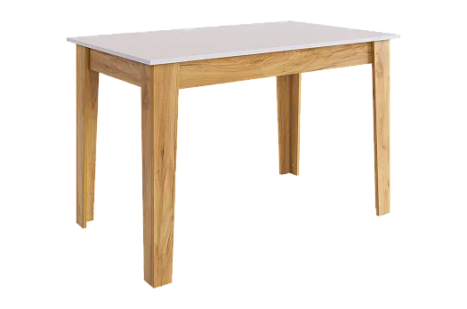 Стол обеденный раздвижной Цезарь (белое дерево/дуб крафт золотой)