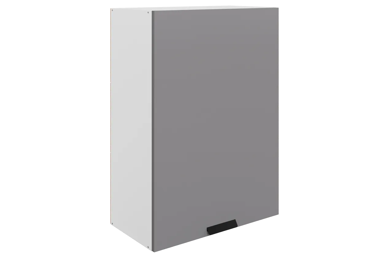 Джаз Шкаф навесной L600 H900 (1 дв. гл.) (эмаль) (белый/серый)