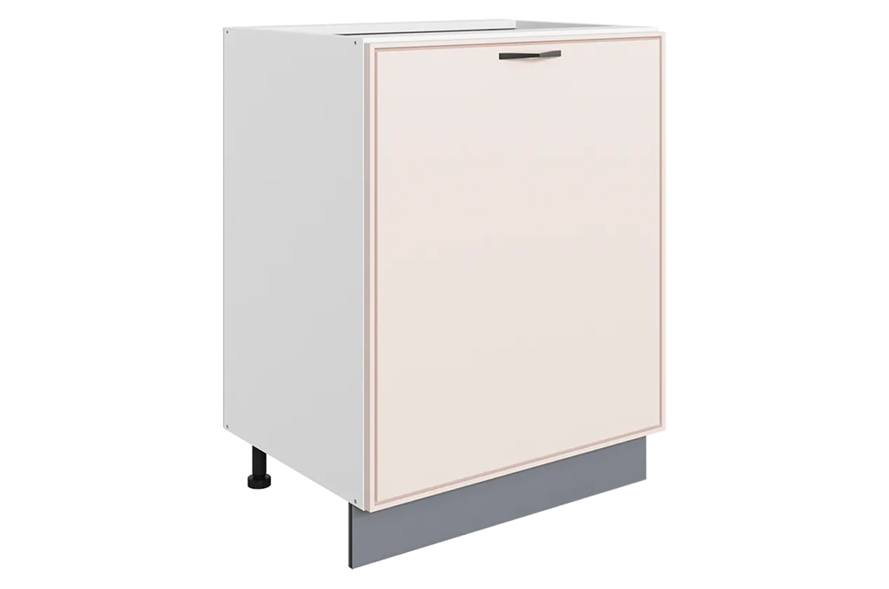 Монако Шкаф рабочий L600 B500 (1 дв. гл.) (белый/айвори матовый)