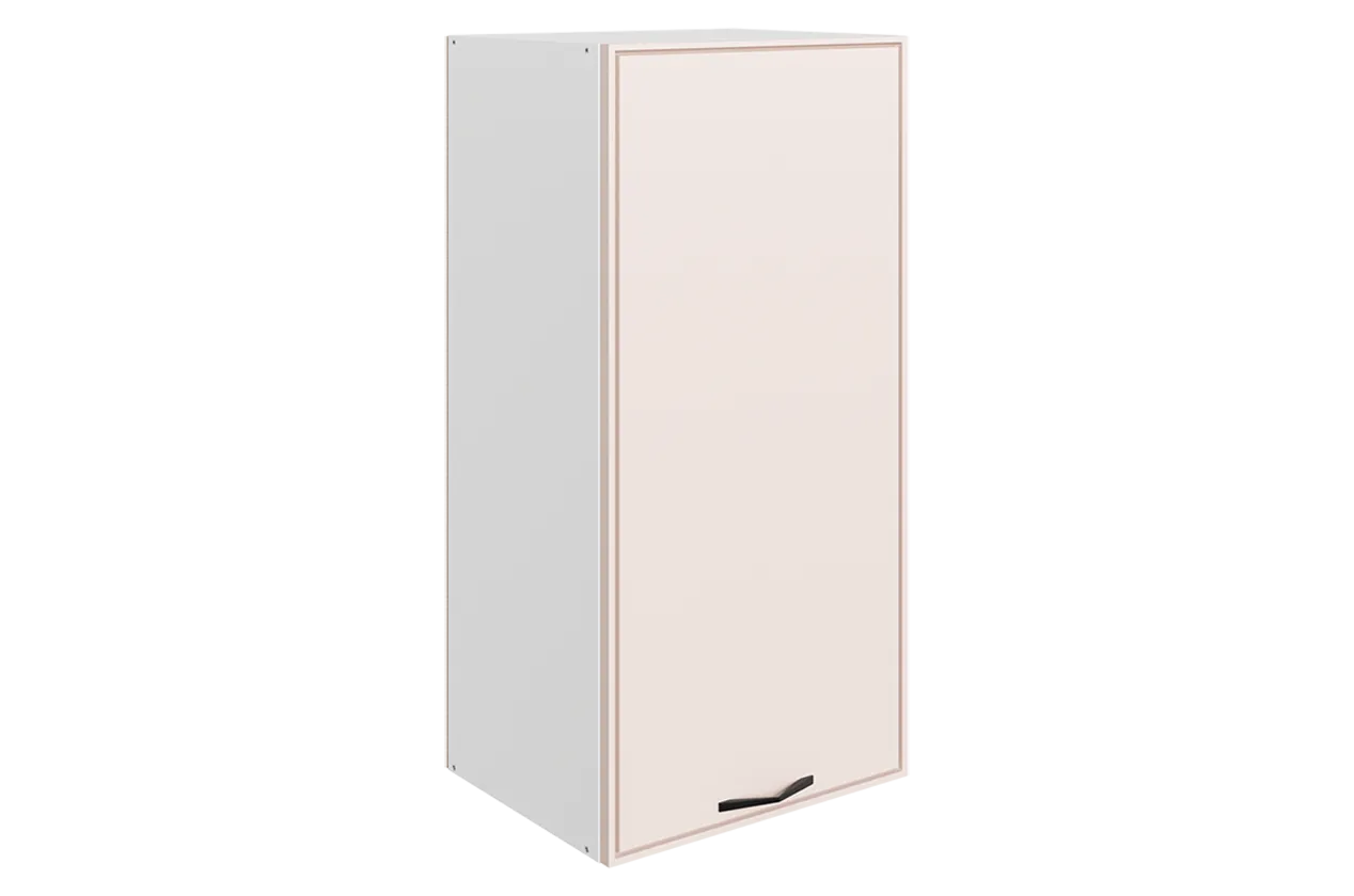 Монако Шкаф навесной L400 Н900 (1 дв. гл.) (белый/айвори матовый)