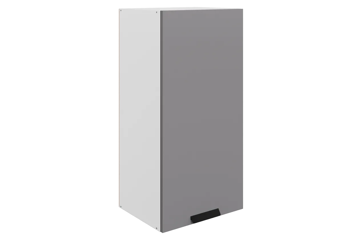 Джаз Шкаф навесной L400 H900 (1 дв. гл.) (эмаль) (белый/серый)