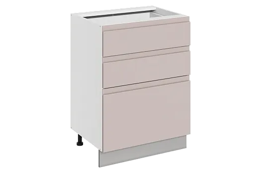 Фьюжн Шкаф рабочий L600 Старт (3 ящ.) (эмаль) (белый/кофейный)