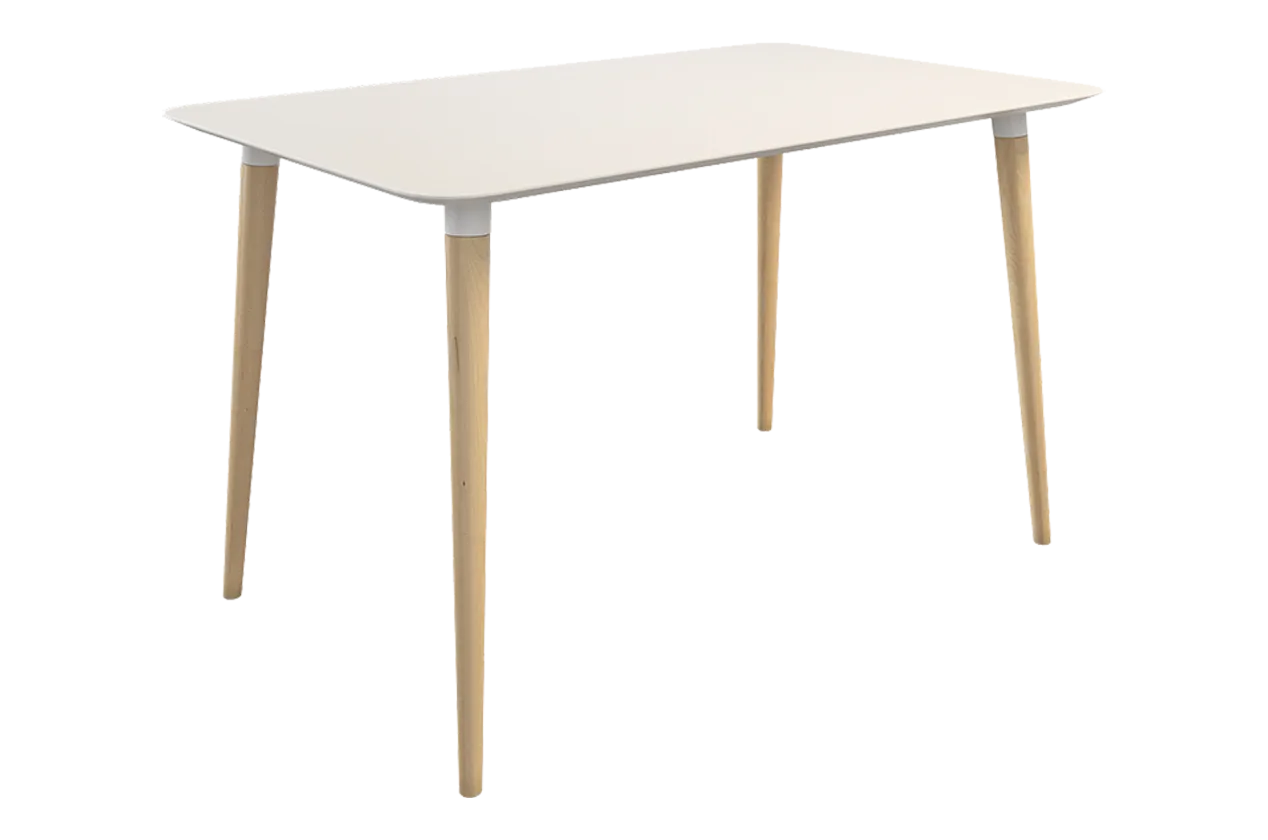 Стол обеденный Сканди 1 (белый/светлый лак)